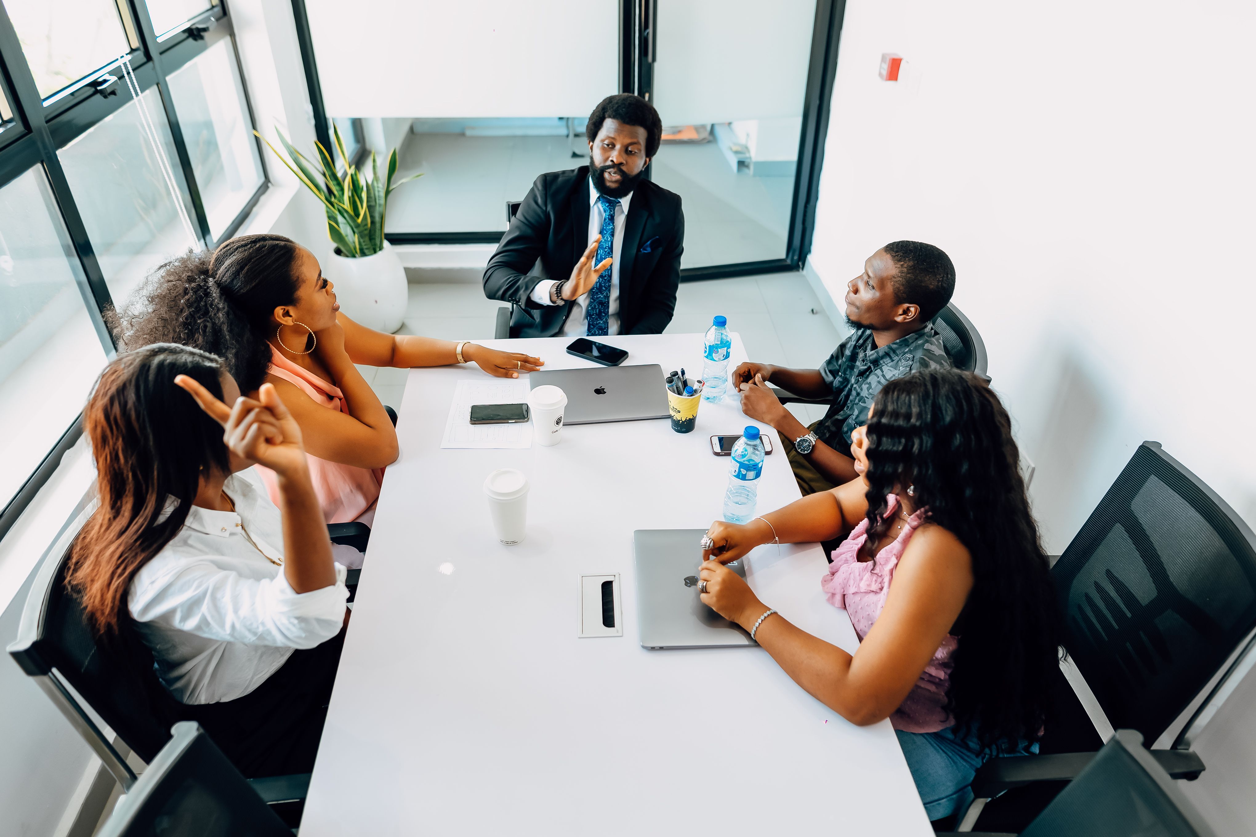 African professionals collaborating in a business meeting